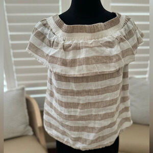 Saks Fifth Avenue | Off The Shoulder Linen Blouse - Size S